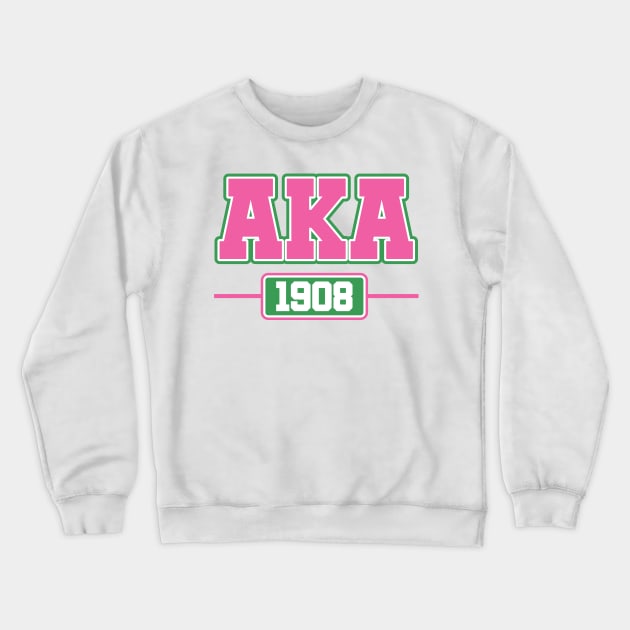 AKA Shirts - AKA Paraphernalia - 1908 - Pink and Green Crewneck Sweatshirt by Pretty Phoxie LLC